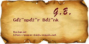 Gáspár Bánk névjegykártya